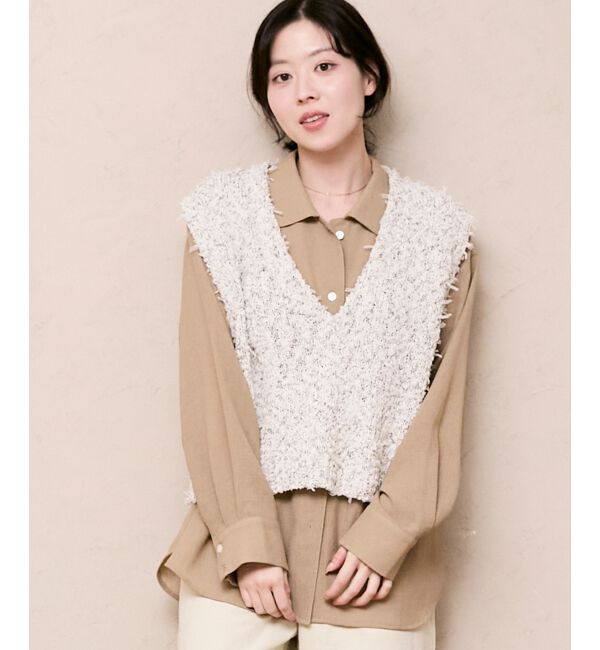  「リボンチュール&times;スラブVベスト」|ベスト・ジレ|