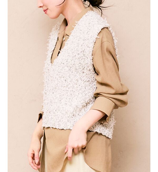  「リボンチュール&times;スラブVベスト」|ベスト・ジレ|