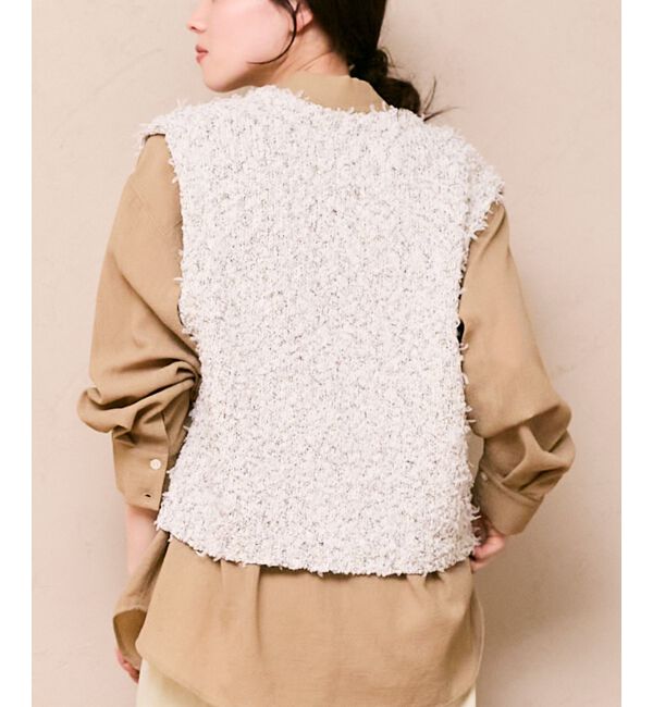  「リボンチュール&times;スラブVベスト」|ベスト・ジレ|