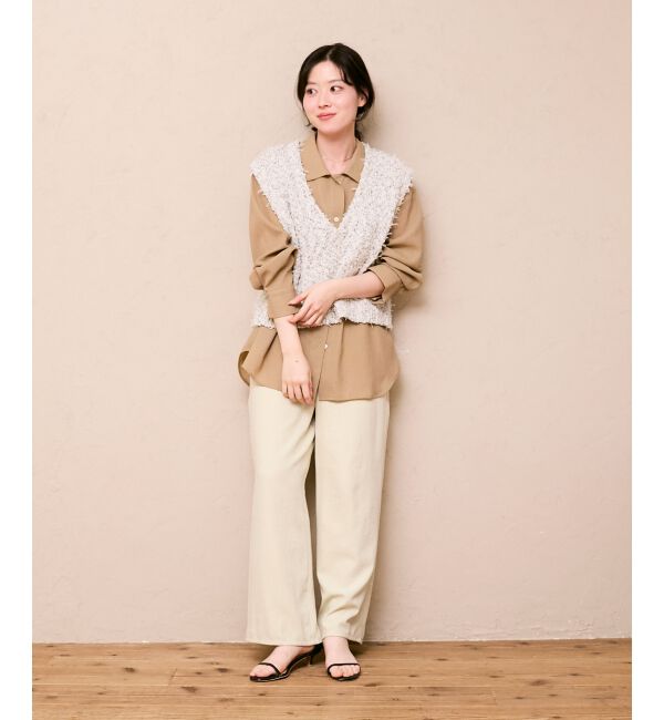  「リボンチュール&times;スラブVベスト」|ベスト・ジレ|