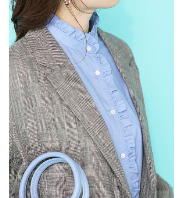  「スタンドネックフリルブラウス」|シャツ・ブラウス|