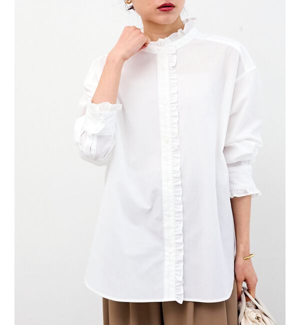  「スタンドネックフリルブラウス」|シャツ・ブラウス|