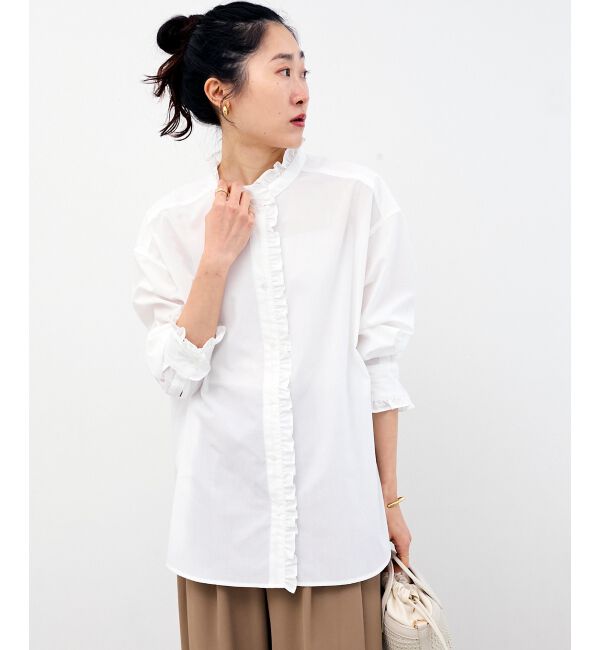  「スタンドネックフリルブラウス」|シャツ・ブラウス|