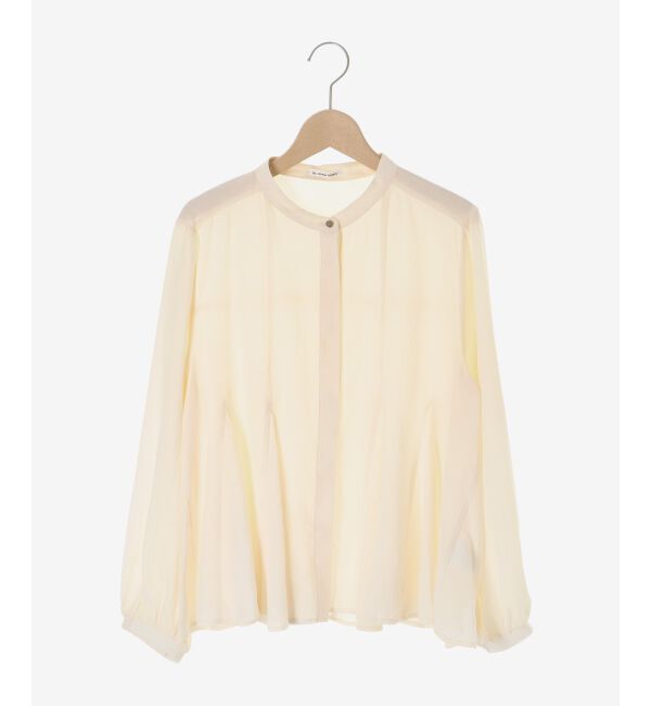  「バンドカラーマチ入りブラウス」|シャツ・ブラウス|