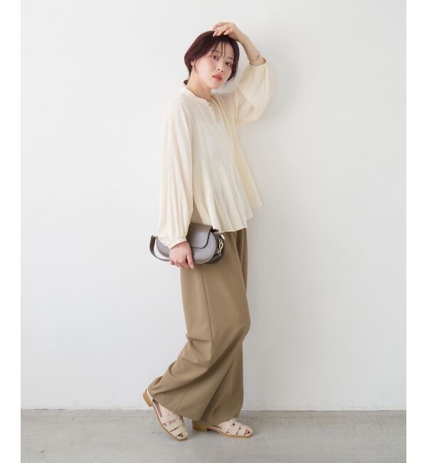  「バンドカラーマチ入りブラウス」|シャツ・ブラウス|