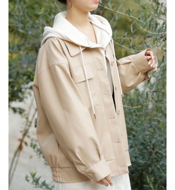 MAJESTICLEGON「フェイクレザーオーバーブルゾン」|ブルゾン・スタジャン|