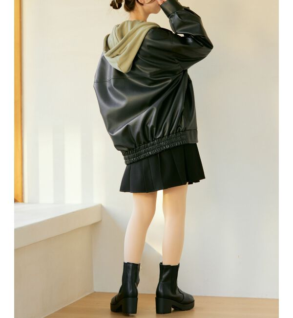 MAJESTICLEGON「フェイクレザーオーバーブルゾン」|ブルゾン・スタジャン|