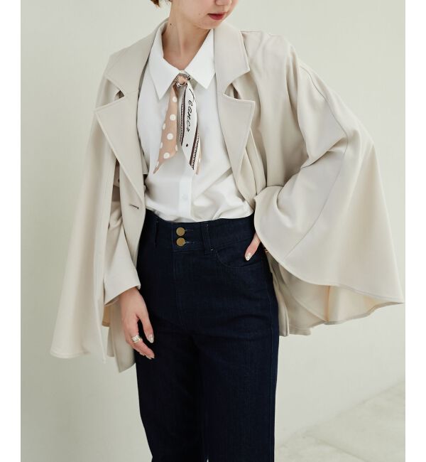 MAJESTICLEGON「2wayケープデザイントレンチ」|トレンチコート|アイボリー