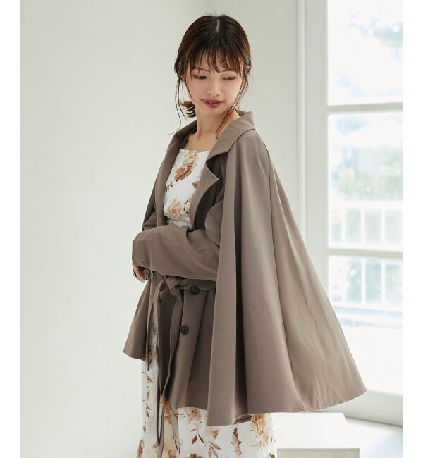 MAJESTICLEGON「2wayケープデザイントレンチ」|トレンチコート|モカ