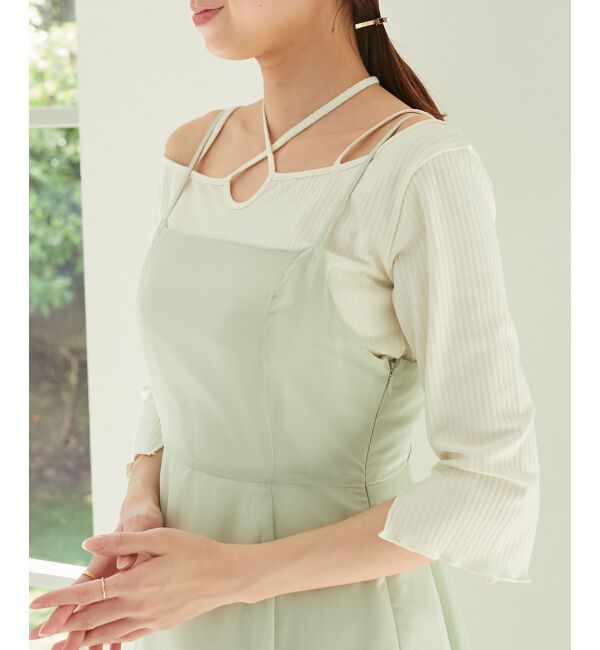 MAJESTICLEGON「クロスストラップリブトップス」|Tシャツ・カットソー|