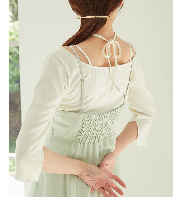 MAJESTICLEGON「クロスストラップリブトップス」|Tシャツ・カットソー|