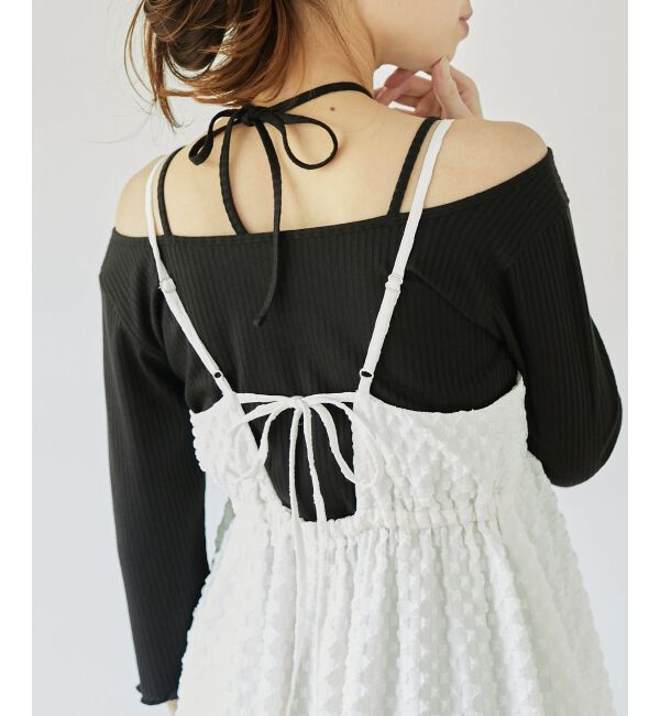 MAJESTICLEGON「クロスストラップリブトップス」|Tシャツ・カットソー|