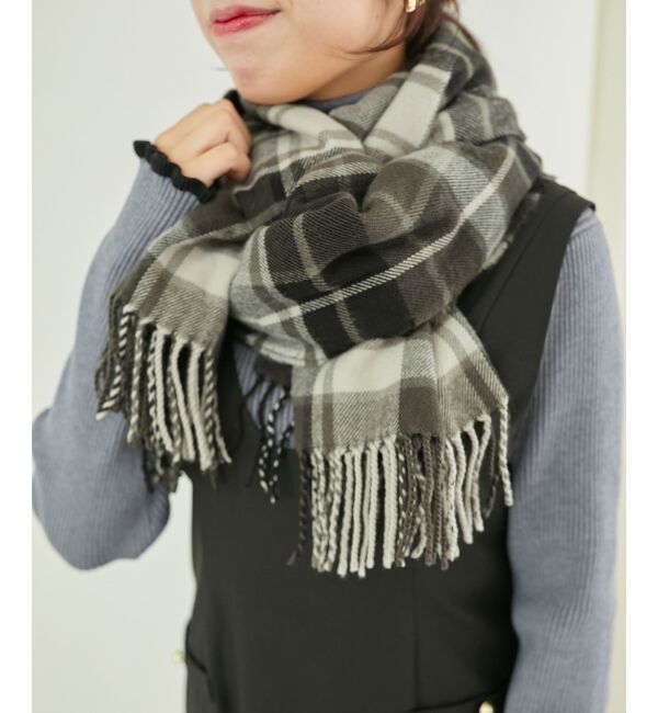 MAJESTICLEGON「アソートチェックマフラー」|マフラー|ブラック柄