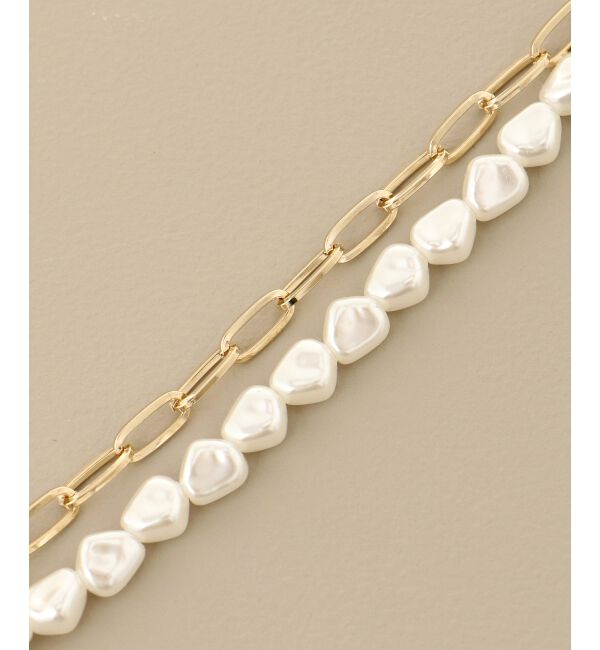 MAJESTICLEGON「パール&times;チェーンネックレス」|ネックレス|