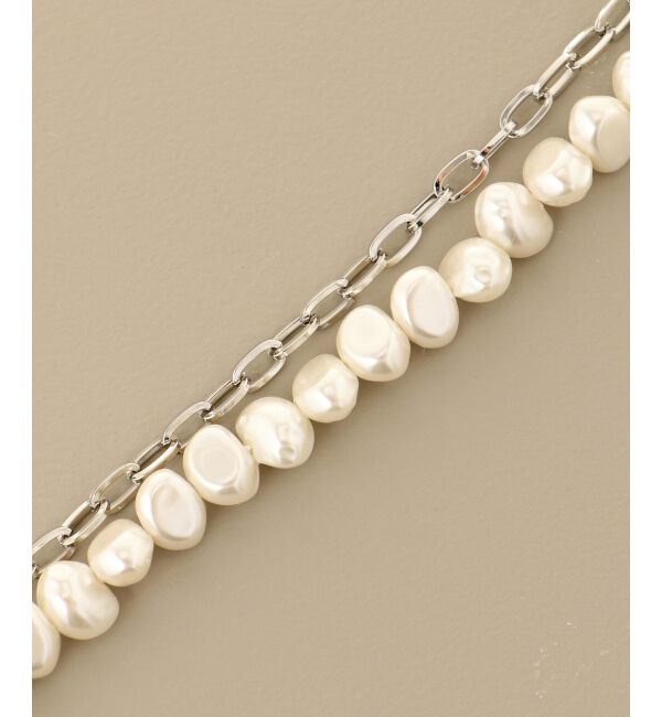 MAJESTICLEGON「パール&times;チェーンネックレス」|ネックレス|