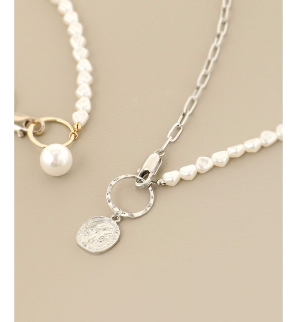MAJESTICLEGON「パール&times;チェーンネックレス」|ネックレス|柄Ｃ