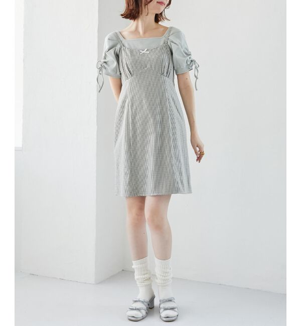 MAJESTICLEGON「フロントリボンミニキャミワンピース」|ワンピース|
