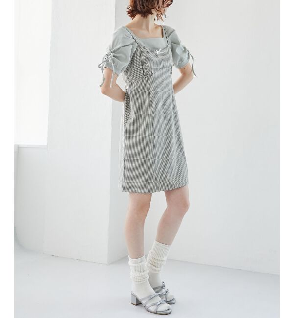 MAJESTICLEGON「フロントリボンミニキャミワンピース」|ワンピース|