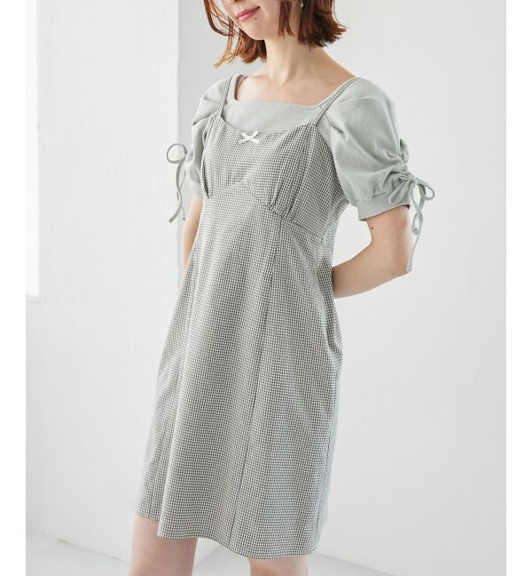 MAJESTICLEGON「フロントリボンミニキャミワンピース」|ワンピース|