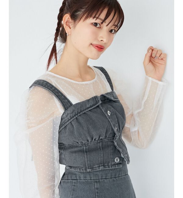 MAJESTICLEGON「シアーパワショルトップス」|シャツ・ブラウス|