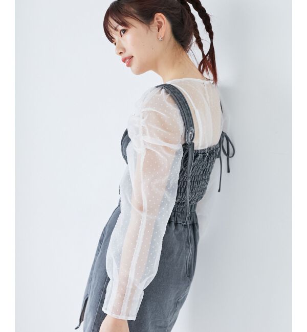 MAJESTICLEGON「シアーパワショルトップス」|シャツ・ブラウス|