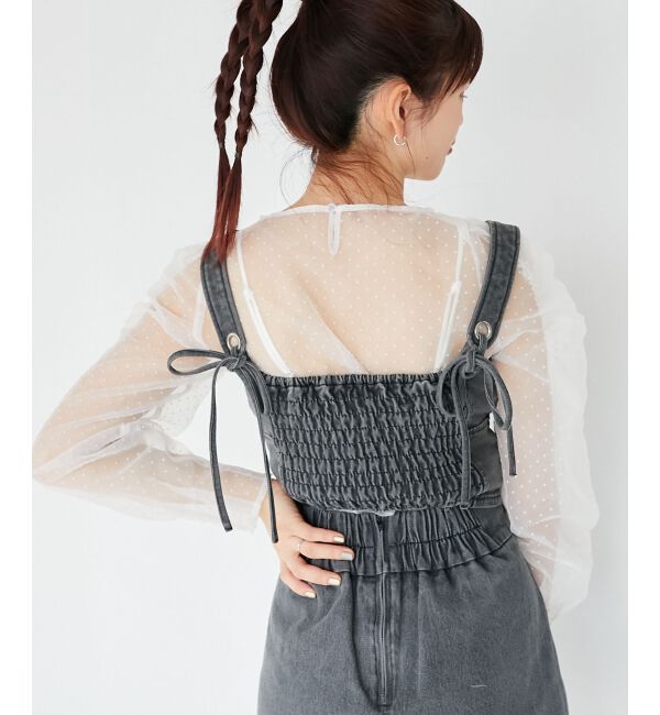 MAJESTICLEGON「シアーパワショルトップス」|シャツ・ブラウス|