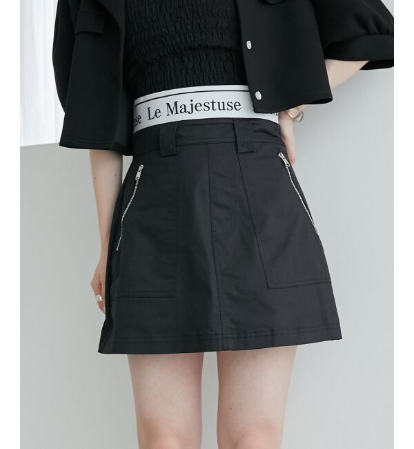 MAJESTICLEGON「ウエストロゴカーゴミニスカパン」|スカート|ブラック