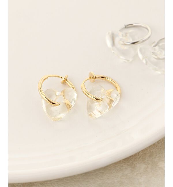 MAJESTICLEGON「ハート&times;クリアイヤリング」|イヤリング|ゴールド