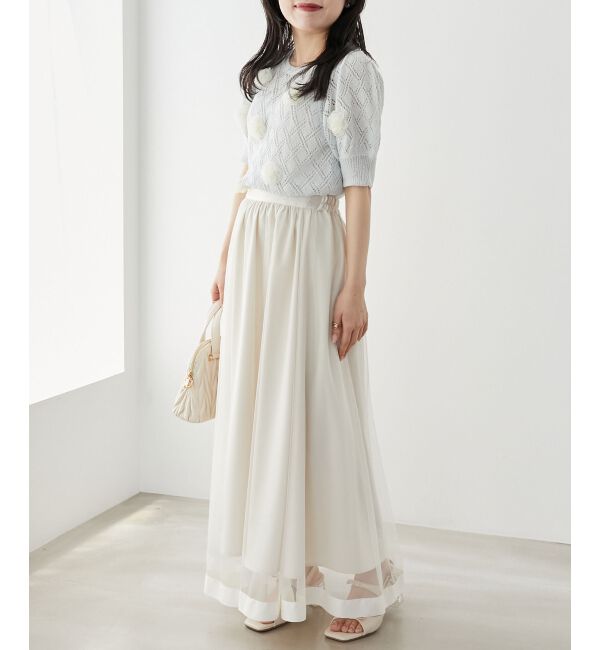 MAJESTICLEGON「ローズモチーフレーシーニット」|ニット・セーター|