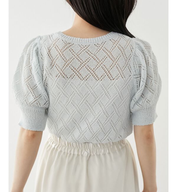 MAJESTICLEGON「ローズモチーフレーシーニット」|ニット・セーター|