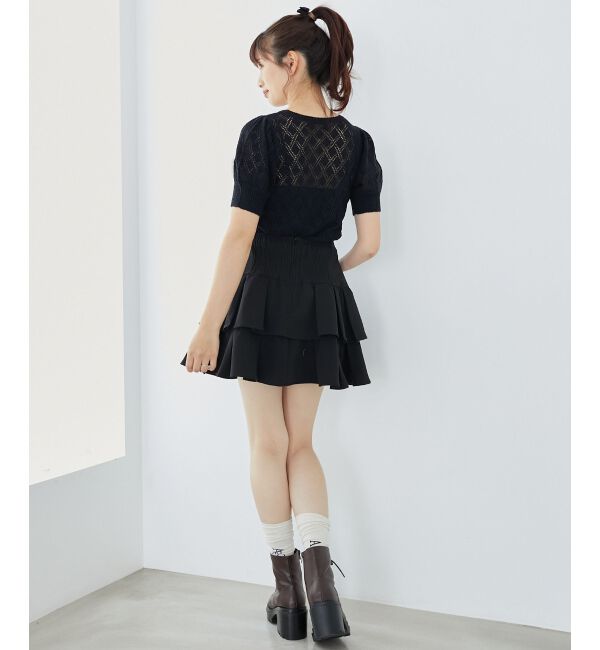 MAJESTICLEGON「ローズモチーフレーシーニット」|ニット・セーター|