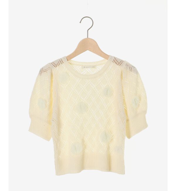 MAJESTICLEGON「ローズモチーフレーシーニット」|ニット・セーター|