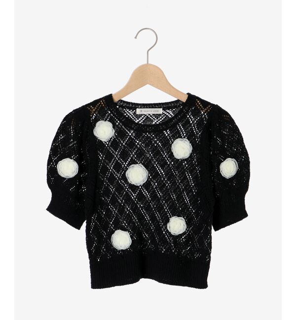 MAJESTICLEGON「ローズモチーフレーシーニット」|ニット・セーター|