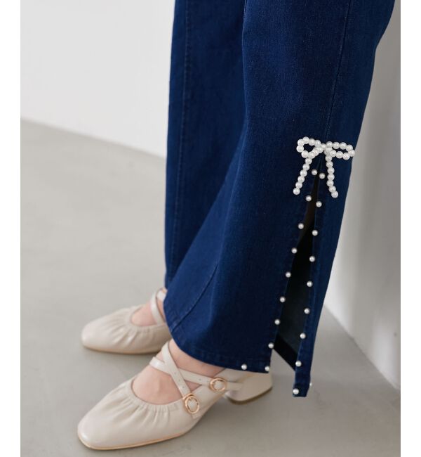 MAJESTICLEGON「パールスリットデニム」|デニム|