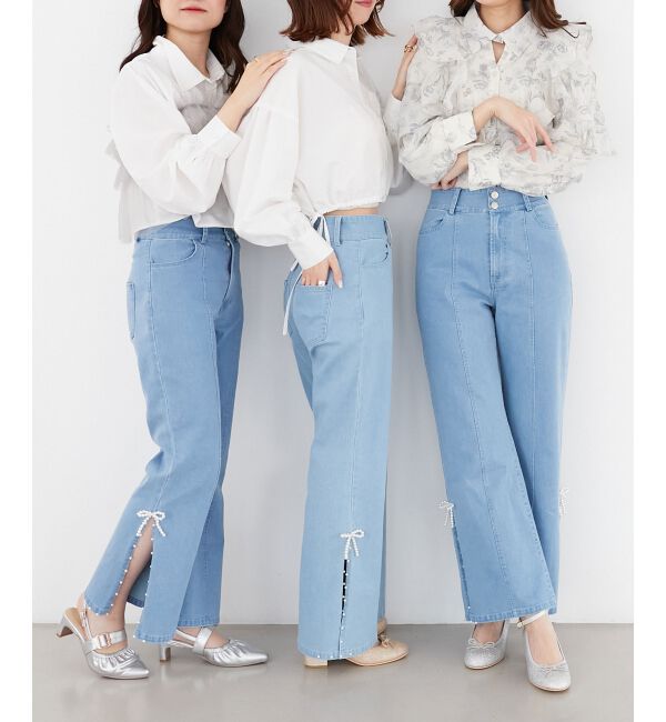 MAJESTICLEGON「パールスリットデニム」|デニム|