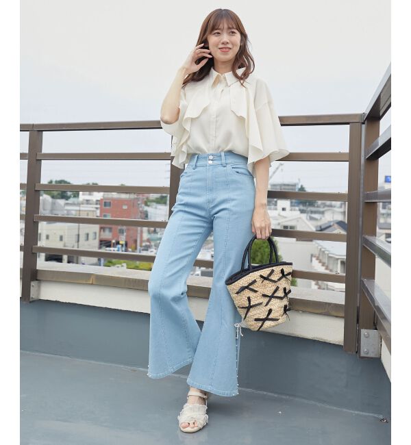 MAJESTICLEGON「パールスリットデニム」|デニム|