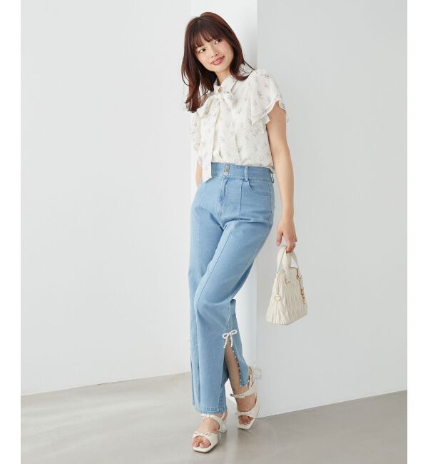 MAJESTICLEGON「パールスリットデニム」|デニム|