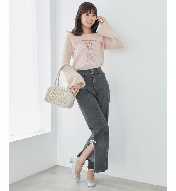 MAJESTICLEGON「パールスリットデニム」|デニム|