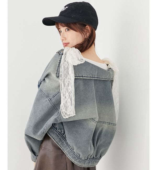 MAJESTICLEGON「肩リボンリブトップス」|Tシャツ・カットソー|