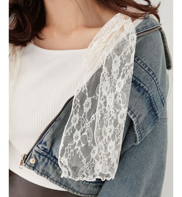 MAJESTICLEGON「肩リボンリブトップス」|Tシャツ・カットソー|