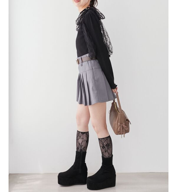 MAJESTICLEGON「肩リボンリブトップス」|Tシャツ・カットソー|