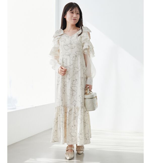 MAJESTICLEGON「フリルリボン肩あきワンピース」|ワンピース|