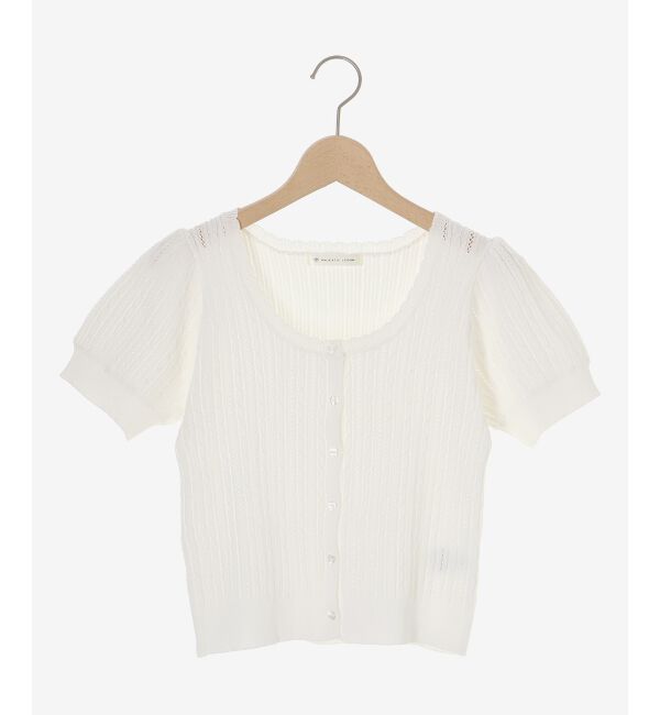  「ハーフスリーブケーブルカーディガン」|カーディガン|