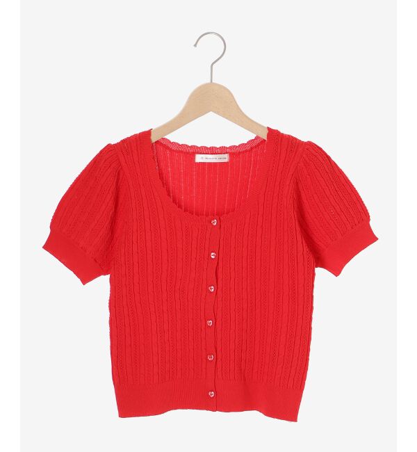  「ハーフスリーブケーブルカーディガン」|カーディガン|