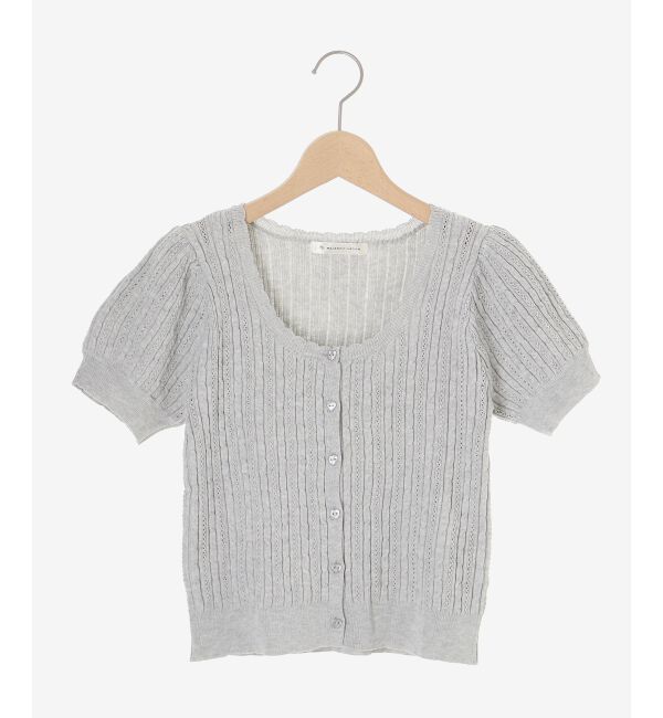  「ハーフスリーブケーブルカーディガン」|カーディガン|