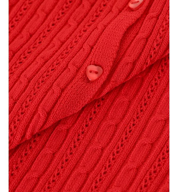  「ハーフスリーブケーブルカーディガン」|カーディガン|