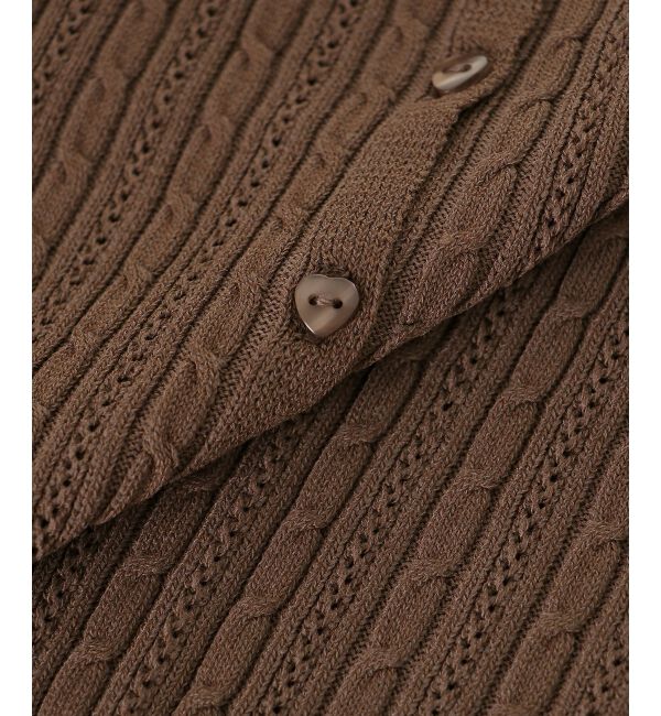 「ハーフスリーブケーブルカーディガン」|カーディガン|