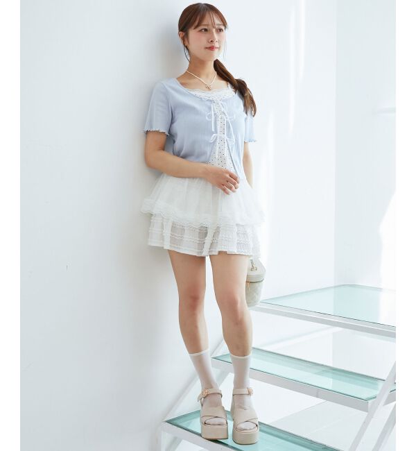  「ペプラムキャミセットカットカーデ」|カーディガン|