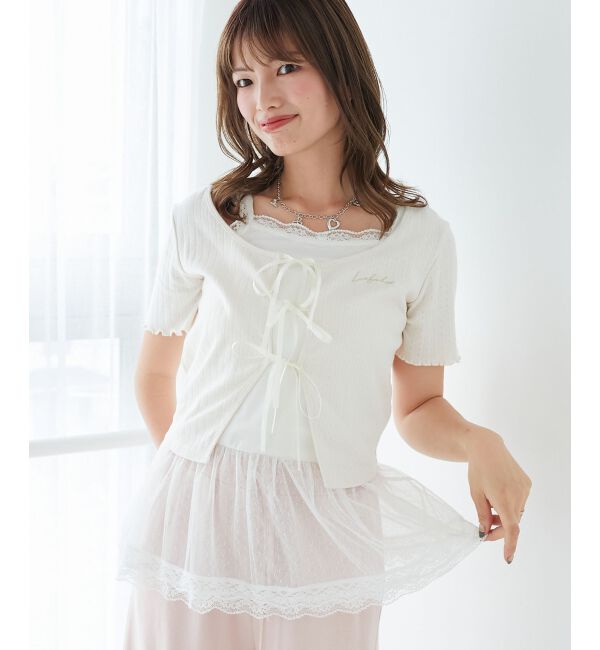  「ペプラムキャミセットカットカーデ」|カーディガン|