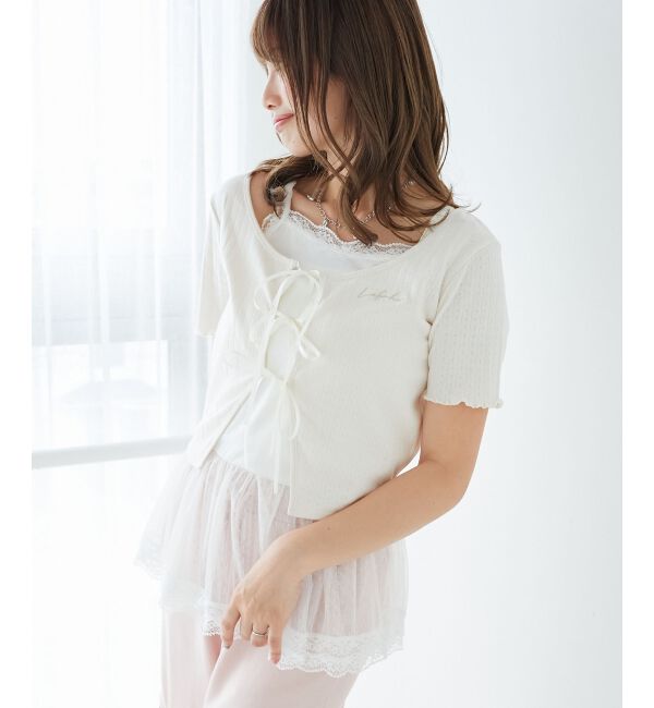  「ペプラムキャミセットカットカーデ」|カーディガン|